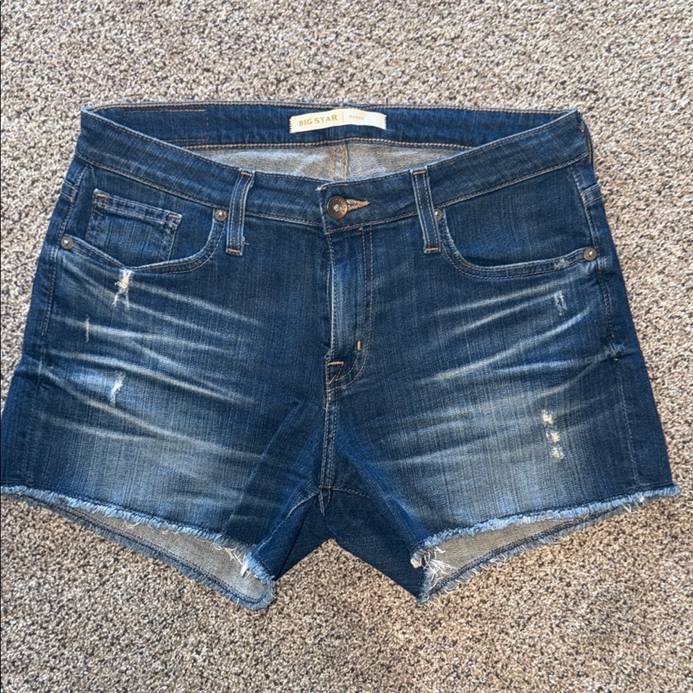 Big Star Blue Distressed Jean Shorts